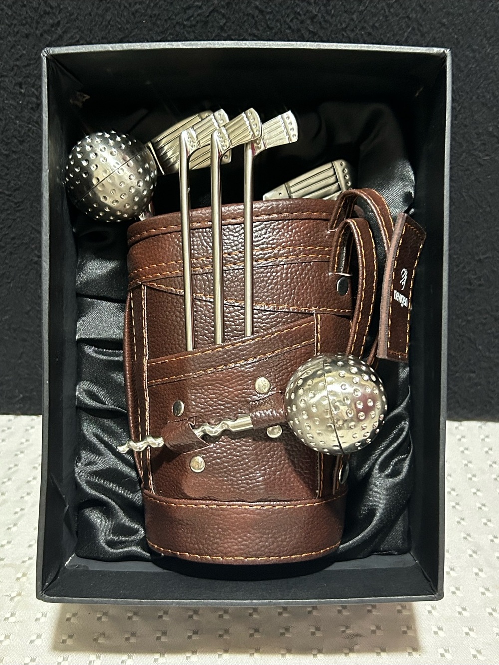 Stylish Golf Bar Tool Set with Leatherette Kit Bag with Premium Box for Gift